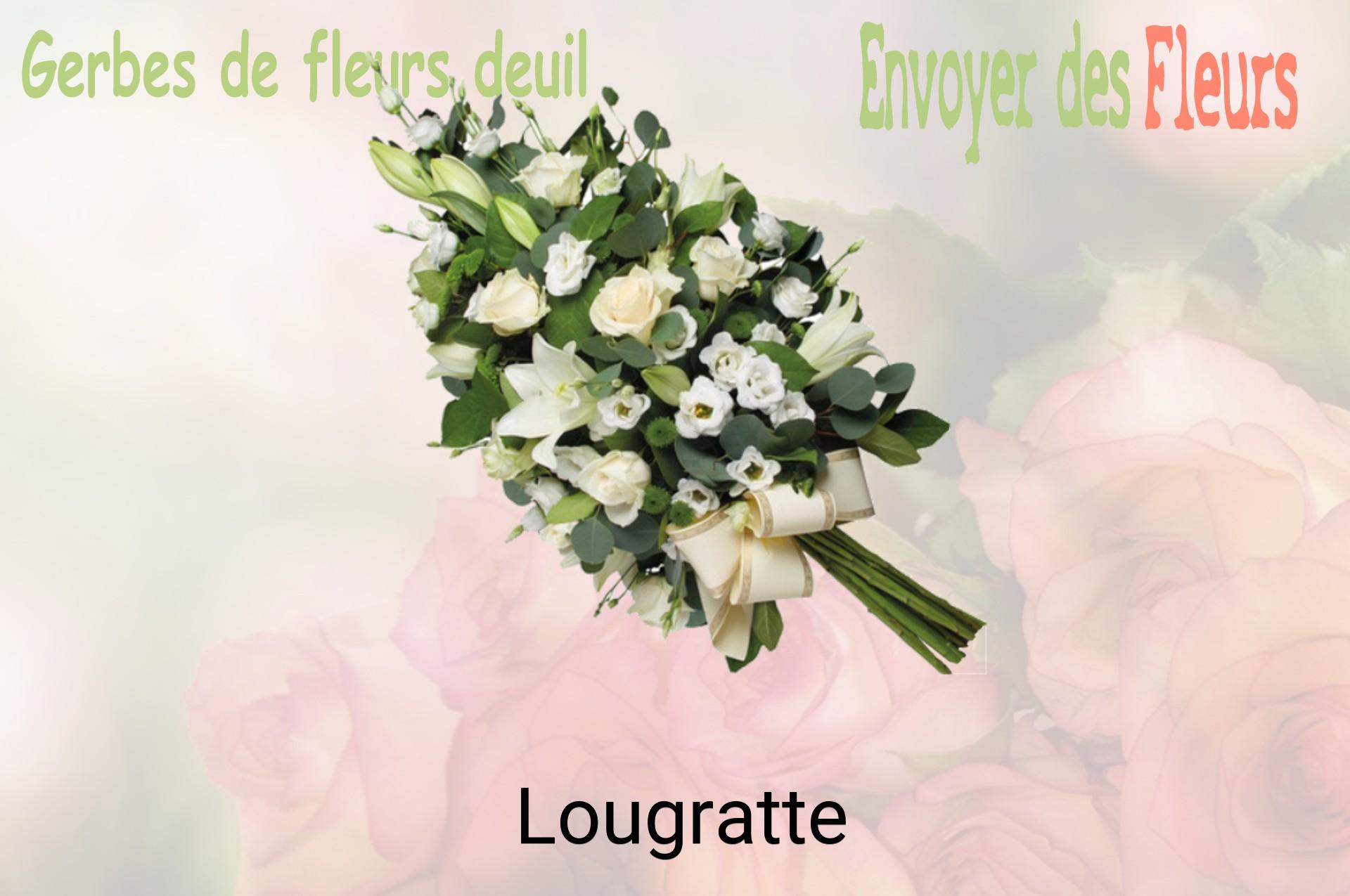 Gerbe de fleurs de deuil livrée à Lougratte